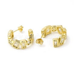 Clear Cubic Zirconia Round Stud Earrings&nbsp;EJEW-H092-07G
