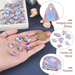 70Pcs 7 Style Electroplate Faceted Glass Pendants&nbsp;EGLA-TA0001-11