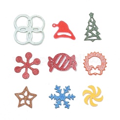 クリスマスペーパーネイルアートデコレーション  混合図形  ミックスカラー  3~8x2~6x0.1mm&nbsp;MRMJ-S037-035-M