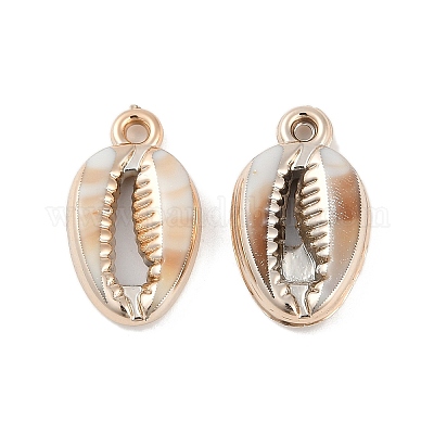 アクリルパーツ  模造シェル  シェル形状  砂茶色  24x14.5x5mm  穴：1.6mm&nbsp;OACR-F012-05A-1