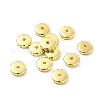 Ccbプラスチックスペーサービーズ  ディスク  ゴールドカラー  10x3mm  穴：1.8mm&nbsp;CCB-G017-09G-1