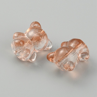 手作りランプワークビーズ  クマ  チョコレート  14x11.5~12x9mm  穴：1mm&nbsp;LAMP-CJC0008-13D-1
