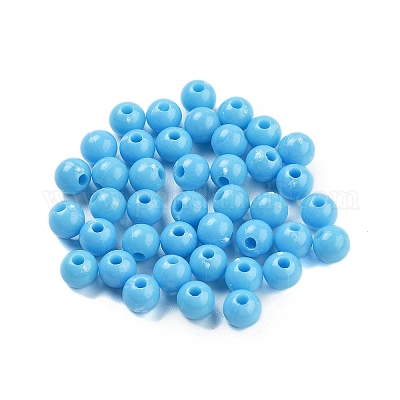 プラスチックビーズ  ラウンド  ダークブルー  6x5.5mm  穴：1.8mm  約3846個/500g&nbsp;MACR-S378-01L-1