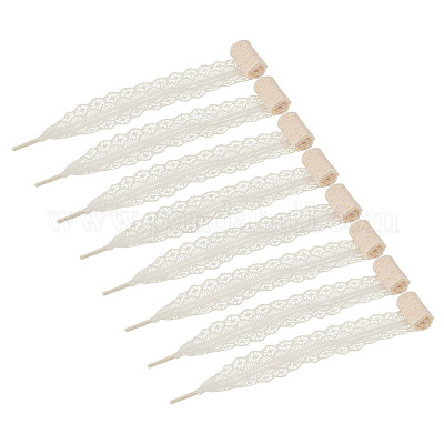 ポリエステルレース靴ひも10組  フローラルホワイト  820x30x0.2mm&nbsp;AJEW-TA0003-14B-1