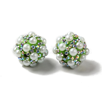 Polymer Clay Rhinestone Beads&nbsp;RGLA-D050-01B-1
