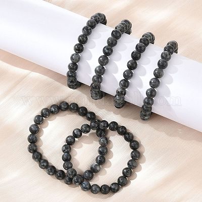 Natural Larvikite Beads Stretch Bracelets&nbsp;BJEW-F380-01-B14-1