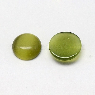 キャッツアイカボション  半円  オリーブ  4x2mm&nbsp;CE-J002-4mm-34-1