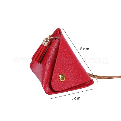 PUレザー財布  三角形  レッド  8x8cm&nbsp;PW-WGAEA2A-02-1