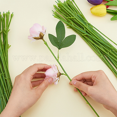 プラスチックの茎の花の棒 造花ブーケサポート用 ライムグリーン
