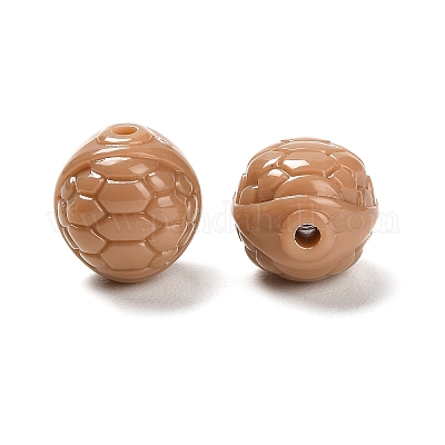 不透明なアクリルビーズ  亀の甲  ペルー  10~11x12mm  穴：1.8mm  約625個/500g&nbsp;OACR-G037-01B-1