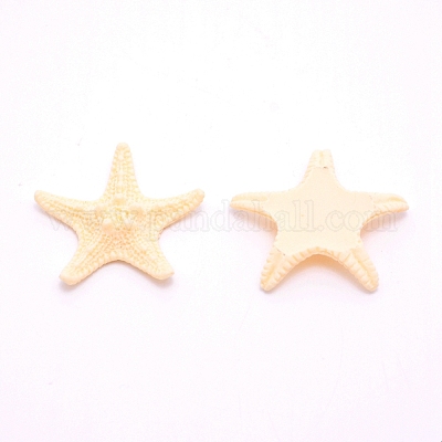樹脂カボション  ヒトデ  トウモロコシの穂の黄色  40x40x8mm  20個/袋&nbsp;RESI-WH0024-64A-1