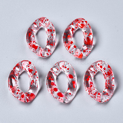 Transparent Spray Paint Acrylic Linking Rings&nbsp;X-TACR-Q276-001D-1