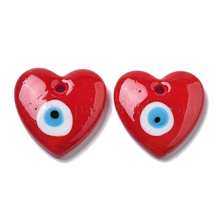 Handmade Evil Eye Lampwork Pendants LAMP-F035-11B-1