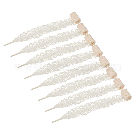 ポリエステルレース靴ひも10組  フローラルホワイト  820x30x0.2mm&nbsp;AJEW-TA0003-14B-1