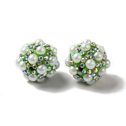 Polymer Clay Rhinestone Beads&nbsp;RGLA-D050-01B-1