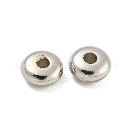 Ccbプラスチックスペーサービーズ  フラットラウンド  プラチナ  4x1.8mm  穴：1.2mm&nbsp;CCB-L014-02D-P-1