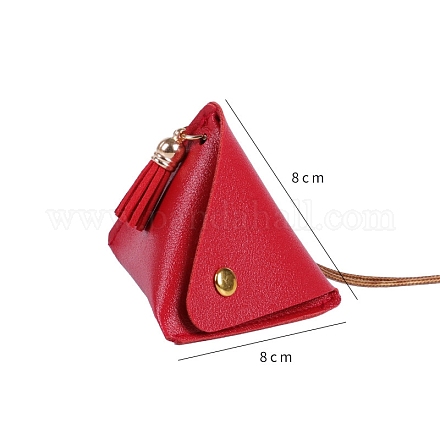 PUレザー財布  三角形  レッド  8x8cm&nbsp;PW-WGAEA2A-02-1