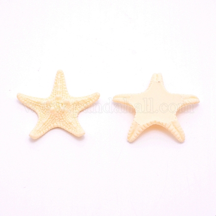 樹脂カボション  ヒトデ  トウモロコシの穂の黄色  40x40x8mm  20個/袋&nbsp;RESI-WH0024-64A-1