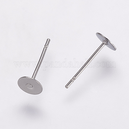 Non-Tarnish 304 Stainless Steel Stud Earring Settings&nbsp;X-STAS-K146-009-5mm-1