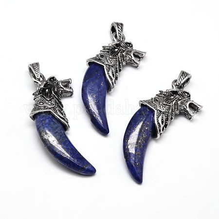 Wholesale Antique Silver Zinc Alloy Dyed Natural Lapis