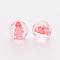 Transparent Acrylic Beads, Round, Faceted, Light Coral, 6x5.5mm, Hole: 1.4mm, about 4160pcs/500g