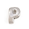 Brass Beads, Long-Lasting Plated, Rack Plating, Lead Free & Cadmium Free, Platinum, Letter P, 14x9x5mm, Hole: 11x3mm