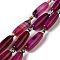 Natural Agate Beads Strands, Dyed & Heated, Rice, Old Rose, 29.5~34x9.5~13.5mm, Hole: 2.5mm, about 10pcs/strand, 16''(41cm)