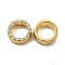 Alloy Rhinestone Bead Frame, Ring, Light Gold, 12.5x5mm, Hole: 1.6mm