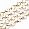 Brass Chains, Oval Link Chains, Unwelded, Cadmium Free & Nickel Free & Lead Free, with Spool, Real 16K Gold Plated, Oval: 9.5x7.5x1.3mm, Link: 7.6x1.4x3mm, about 16.4 Feet(5m)/roll