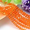 K9 Glass, Faceted Imitation Austrian Crystal Bead Strands, Grade AAA, Bicone, Dark Orange, 6x6mm, Hole: 0.7~0.9mm, about 68pcs/strand, 15.7 inch