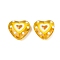 Handmade Lampwork Beads Strands, Heart, Gold, 19.5x20.5x9mm, Hole: 1.2mm