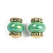 Resin Beads with Brass Rhinestone Rondelle, Lantern-Shaped, for Bracelets, Necklaces, Pen Decor, Cadmium Free & Lead Free, Medium Sea Green, 14.5x13.5mm, Hole: 3.5mm