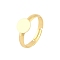 Brass Adjustable Ring Components, Flat Round Pad Ring Base Settings, Long-Lasting Plated, Rack Plating, Lead Free & Cadmium Free, Real 18K Gold Plated, Tray: 8mm, 3mm, US Size 7 1/4(17.5mm)