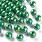 Opaque Acrylic Beads, AB Color Plated, Round, Green, 10x9mm, Hole: 2mm, about 940pcs/500g