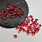 Transparent Glass Beads, Teardrop, Red, 8.5x5.5x5.5mm, Hole: 1mm
