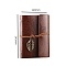 PU Leather Cover Binder Notebooks, Travel Journal, with String, Leaf Pendants & Kraft Paper, Rectangle, Coconut Brown, 145x110mm