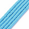 Handmade Polymer Clay Bead Strands, Heishi Beads, Disc/Flat Round, Light Sky Blue, 4x0.5~1mm, Hole: 1.5mm, about 320~447pcs/strand, 15.74~16.92 inch