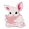 Easter Acrylic Pendants,, Rabbit, 41.5x31x2mm, Hole: 1.6mm