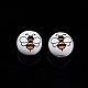 Bees Theme Printed Wooden Beads&nbsp;WOOD-D006-05-4