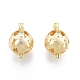 Brass Hollow Diffuser Locket Pendants&nbsp;KK-C006-27G-2
