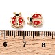 真鍮製エナメルビーズ  てんとう虫  レッド  8.5x8x3mm  穴：1.4mm&nbsp;KK-A277-18G-3