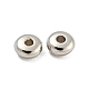 Ccbプラスチックスペーサービーズ  フラットラウンド  プラチナ  4x1.8mm  穴：1.2mm&nbsp;CCB-L014-02D-P-1