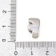 真鍮ビーズ  長持ちメッキ  ラックめっき  鉛フリー＆カドミウムフリー  プラチナ  文字F  14x8x5mm  穴：11x3mm&nbsp;KK-B167-27P-F-3
