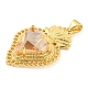 Rack Plating Brass Pendants&nbsp;ZIRC-L100-163G-07-2