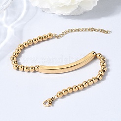 304 Stainless Steel Beaded Bracelets&nbsp;BJEW-D408-02G