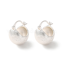 真鍮バッグフープピアス  ニッケルフリー  銀  19x15.5x16mm&nbsp;EJEW-A143-01B-S