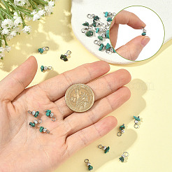 40Pcs Natural HuBei Turquoise  Pendants&nbsp;PALLOY-SW00147