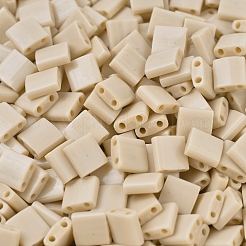 MIYUKIティラビーズ  日本製シードビーズ  2穴  (tl493) 不透明な梨  5x5x1.9mm  穴：0.8mm  約118PCS /ボトル  10 G /ボトル&nbsp;SEED-JP0008-TL0493
