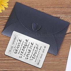 ステンレス鋼の空白の熱転写カードと紙の封筒  グレー  80x55x0.7mm  2個/セット&nbsp;DIY-FG0001-74C