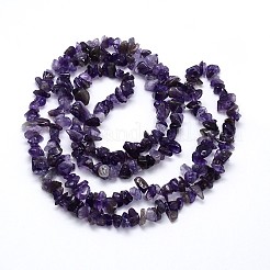 天然石アメジストビーズ連売り  チップ  8~20x8~18mm  穴：1mm  約31.5インチ&nbsp;X-G-O049-C-23